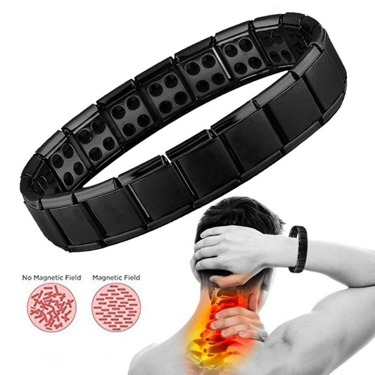 Unisex Stainless Steel Black Germanium Magnetic Bracelet Energy Jewelry