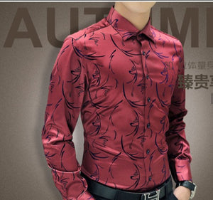 Plus Size 5XL  Luxury Dress Long Sleeve Silk Cotton Shirt