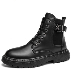 Waterproof Men Boots  Leather Shoes British Fashion Canvas
