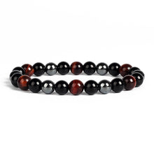 Load image into Gallery viewer, Natural Tiger Eye Obsidian Hematite Bead Bracelet
