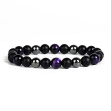 Load image into Gallery viewer, Natural Tiger Eye Obsidian Hematite Bead Bracelet
