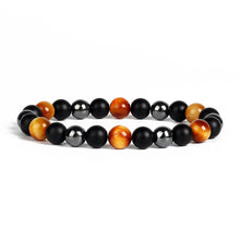 Load image into Gallery viewer, Natural Tiger Eye Obsidian Hematite Bead Bracelet

