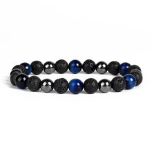 Load image into Gallery viewer, Natural Tiger Eye Obsidian Hematite Bead Bracelet
