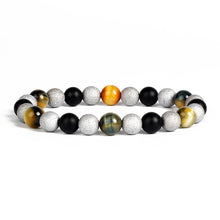Load image into Gallery viewer, Natural Tiger Eye Obsidian Hematite Bead Bracelet
