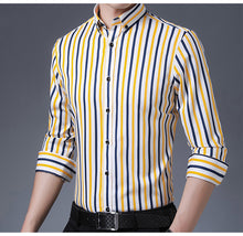Load image into Gallery viewer, Casual Non-Iron Stretch Long Sleeve Striped Dress Shirt
