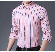 Load image into Gallery viewer, Casual Non-Iron Stretch Long Sleeve Striped Dress Shirt
