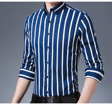 Load image into Gallery viewer, Casual Non-Iron Stretch Long Sleeve Striped Dress Shirt
