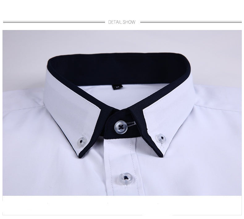 Men Casual Cotton Long Sleeve Light Dress Shirt