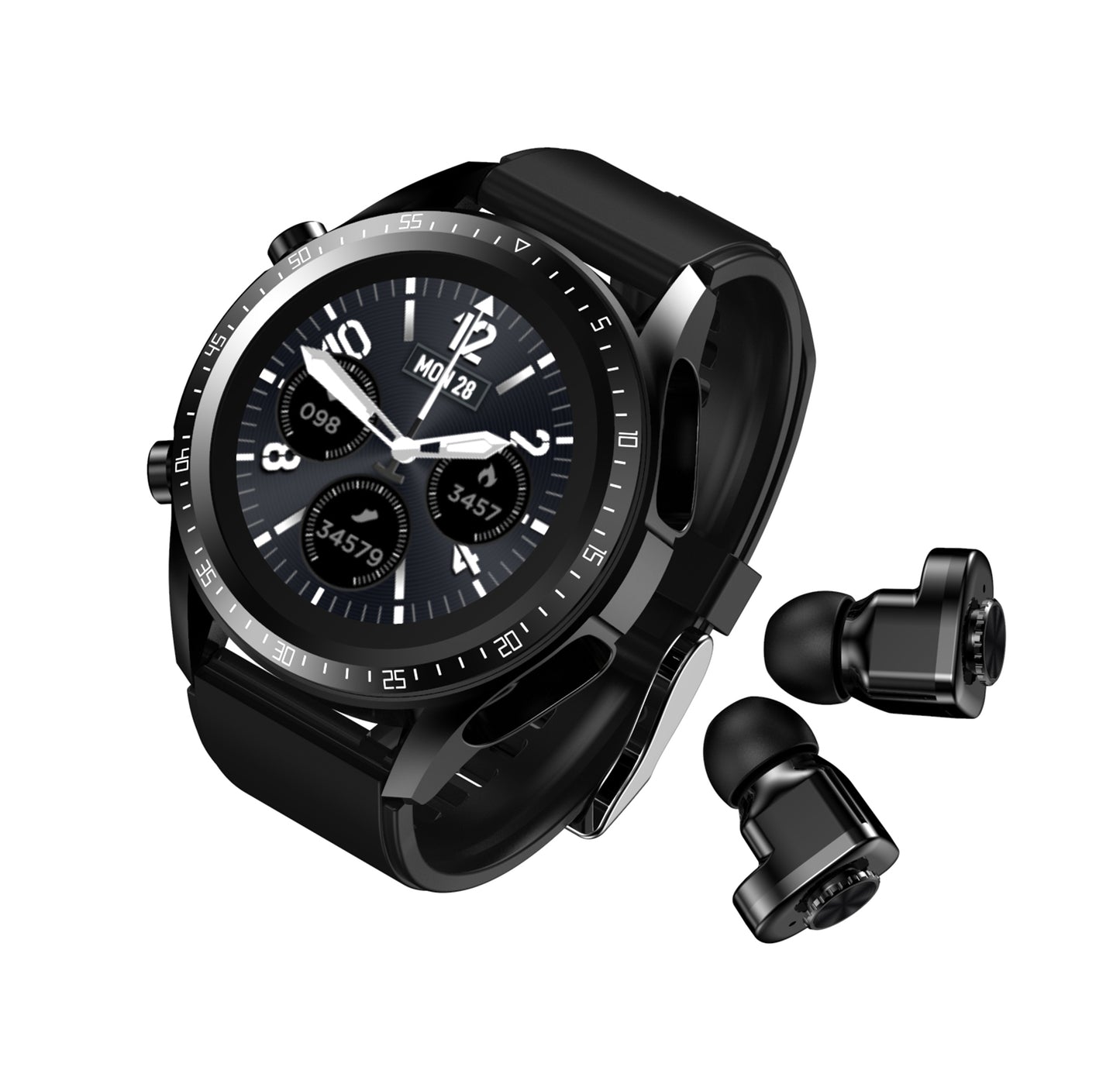 HiFi 2 in 1 Bluetooth Smart Watch with Earbuds