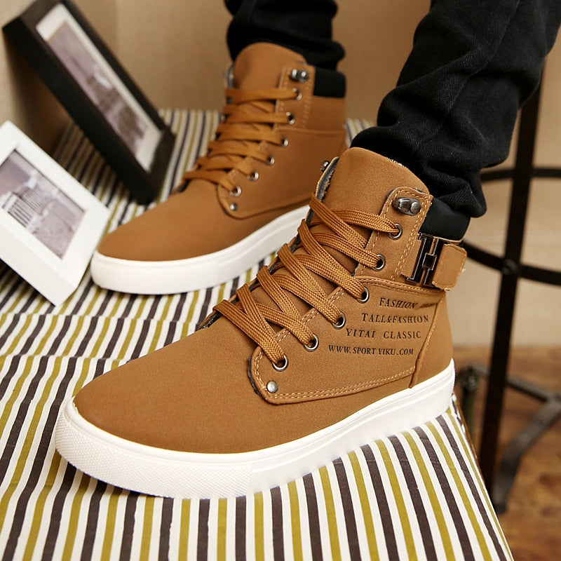 Men Casual High Ankle Canvas Shoes